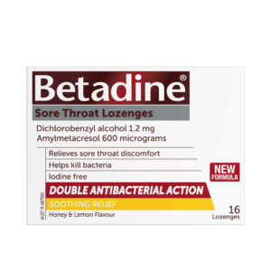 Betadine Sore Throat Lozenges Honey & Lemon 16 Pack